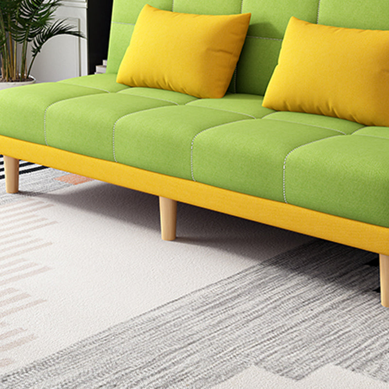 Scandinavian Foldable Futon Sofa Bed Bonded Leather Convertible Sofas