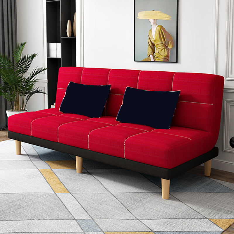 Scandinavian Foldable Futon Sofa Bed Bonded Leather Convertible Sofas