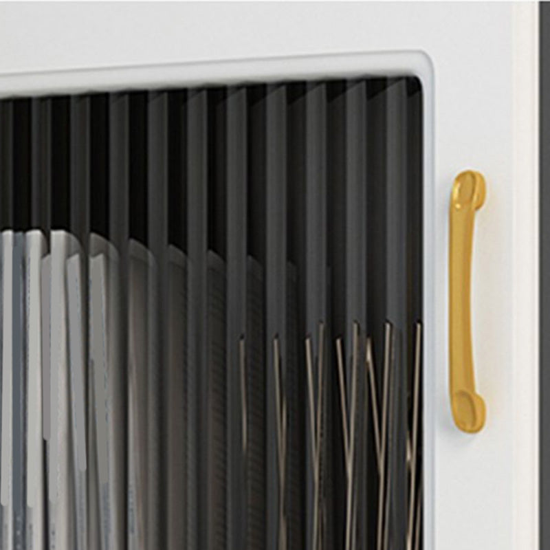 15.7" W Modern Glass Paned Cabinet Shelves Included Side Cabinet with 2 Doors