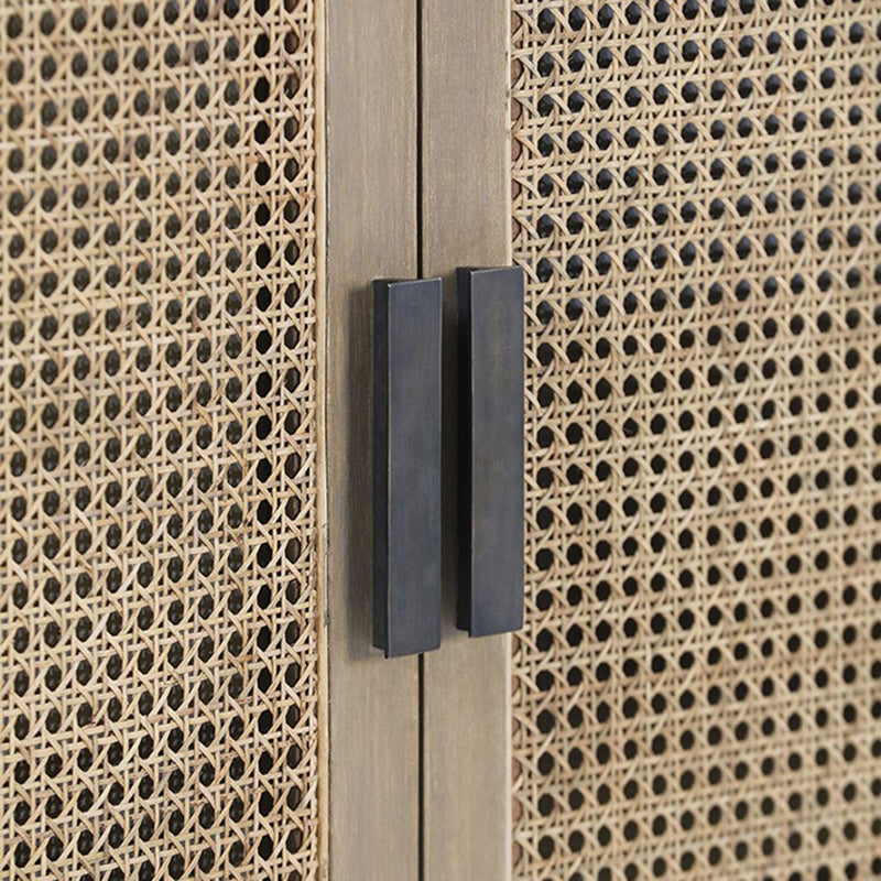 Rectangle Storage Cabinet Solid Wood Bar Pulls Cabinet with Doors
