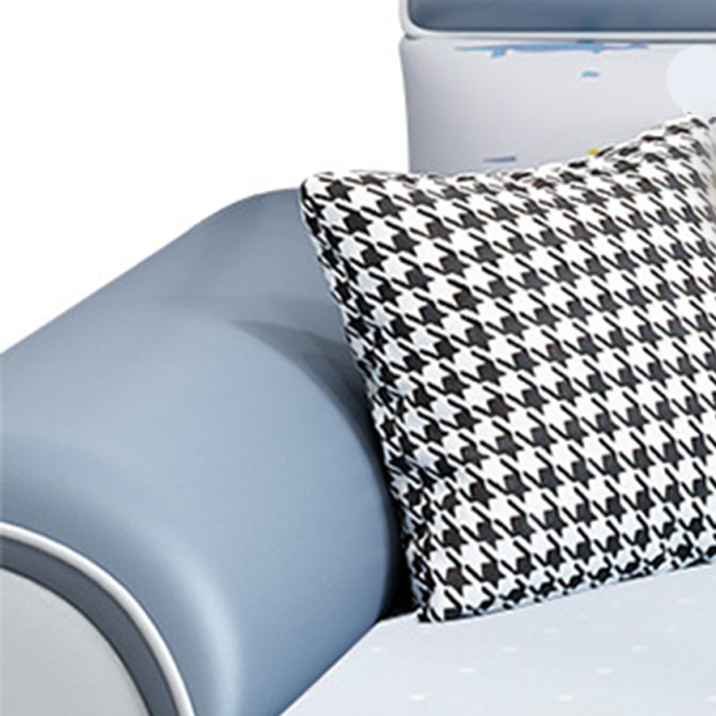 57" Wide Scandinavian Sectional Sofa Reversible Leather Sectional