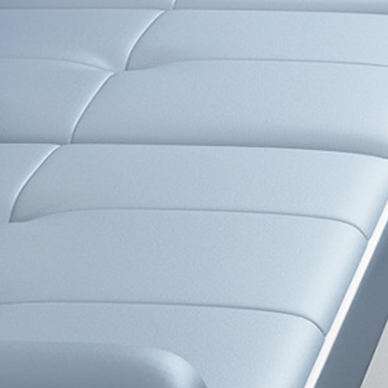 57" Wide Scandinavian Sectional Sofa Reversible Leather Sectional