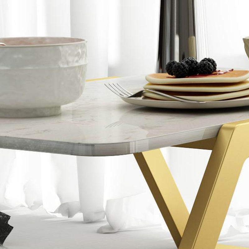 Sled Coffee Table Marble Top Coffee Cocktail Table for Living Room