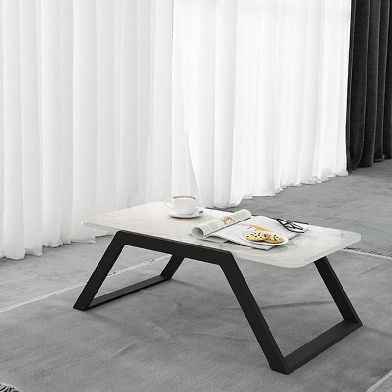 Sled Coffee Table Marble Top Coffee Cocktail Table for Living Room