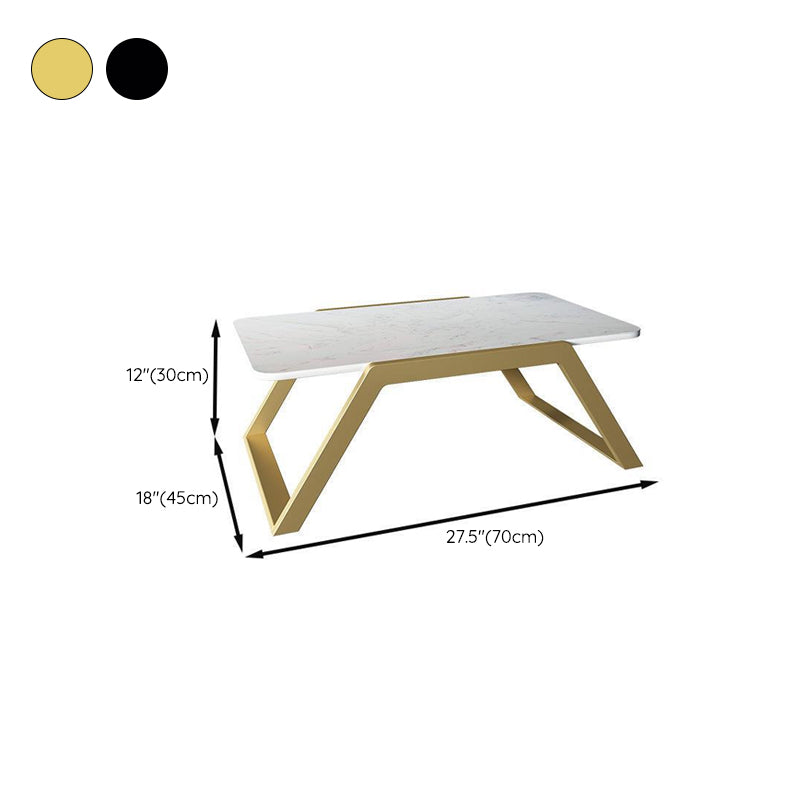 Sled Coffee Table Marble Top Coffee Cocktail Table for Living Room