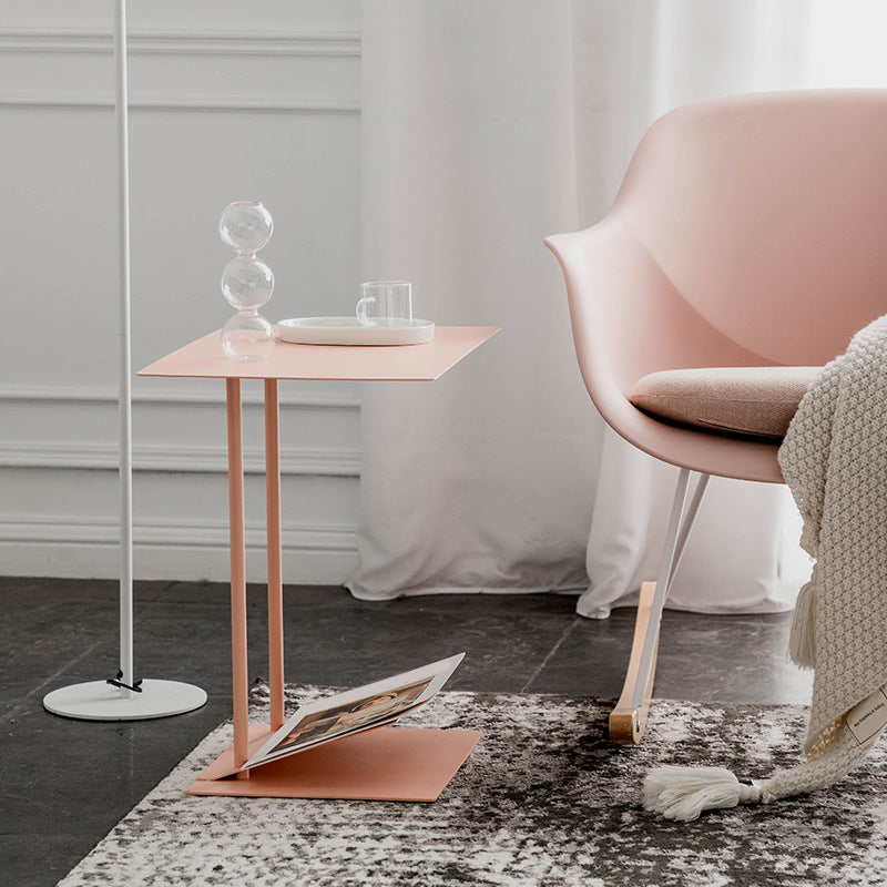Mid-Century Modern End Table Metal C-shape Sofa Side Accent Table
