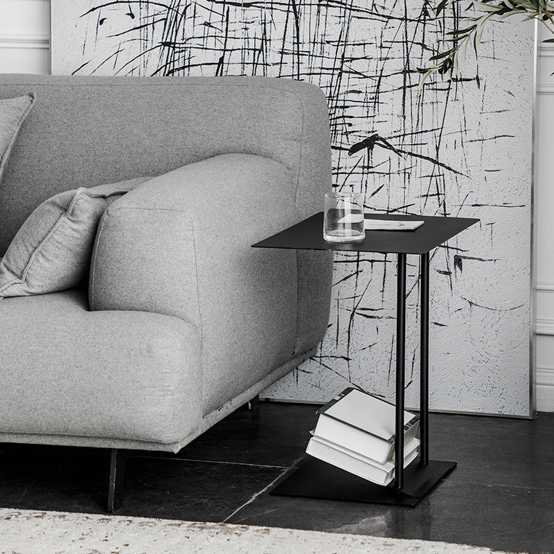 Mid-Century Modern End Table Metal C-shape Sofa Side Accent Table