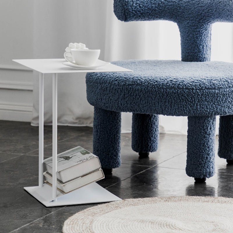 Mid-Century Modern End Table Metal C-shape Sofa Side Accent Table