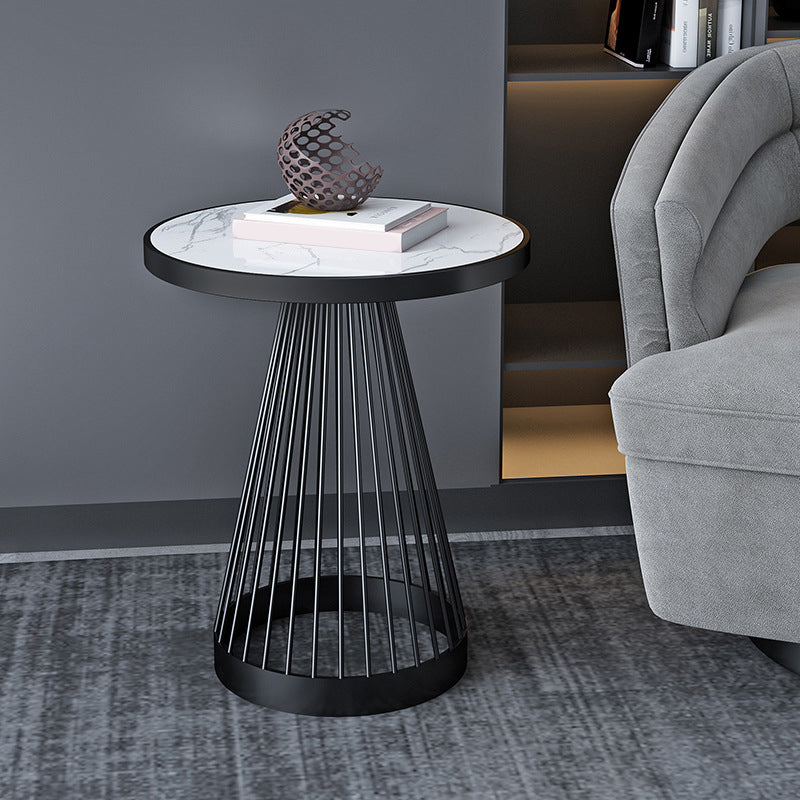 Scandinavian Solid Wood/Marble Round Frame Living Room Side End Table