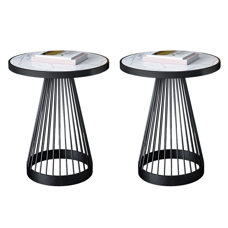 Scandinavian Solid Wood/Marble Round Frame Living Room Side End Table