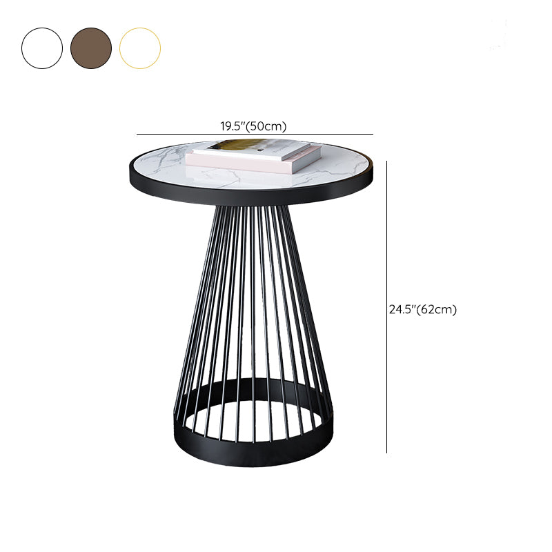 Scandinavian Solid Wood/Marble Round Frame Living Room Side End Table
