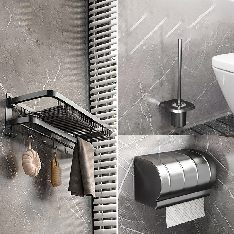 Modern Grey Bathroom Accessory Set Bath Shelf Bath Hardware Set