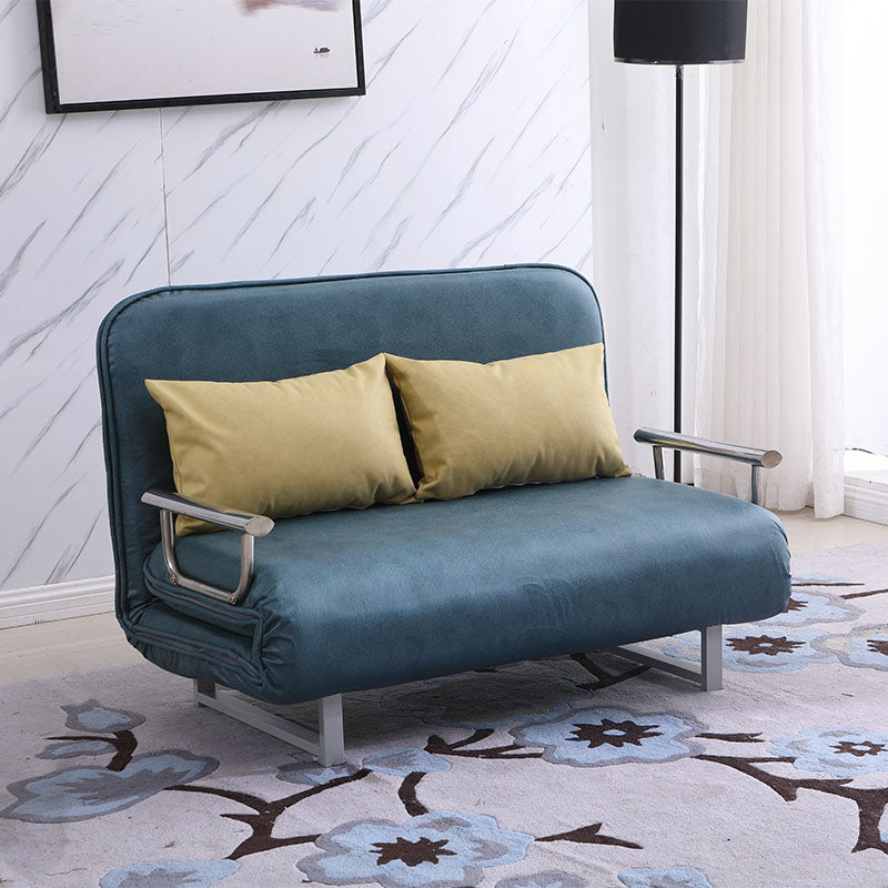 Scandinavian Foldable Futon Sleeper Sofa Round Arms Convertible Sofas