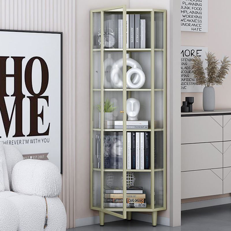 Modern China Cabinet Metal Corner Unit Storage Cabinet for Dining Room