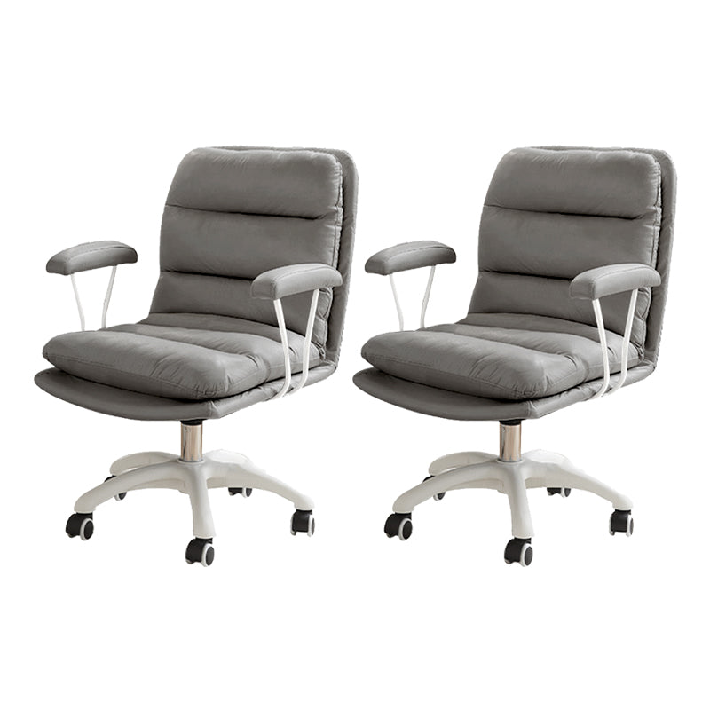 Fixed Arms Desk Chair Modern No Distressing Ergonomic Office Chair with Wheels