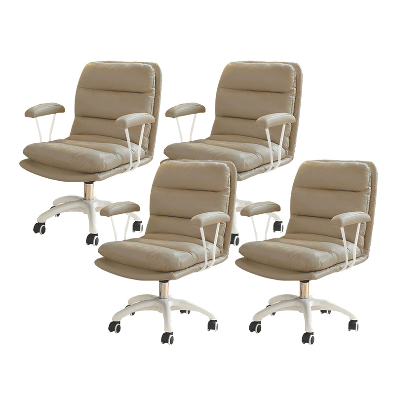 Fixed Arms Desk Chair Modern No Distressing Ergonomic Office Chair with Wheels