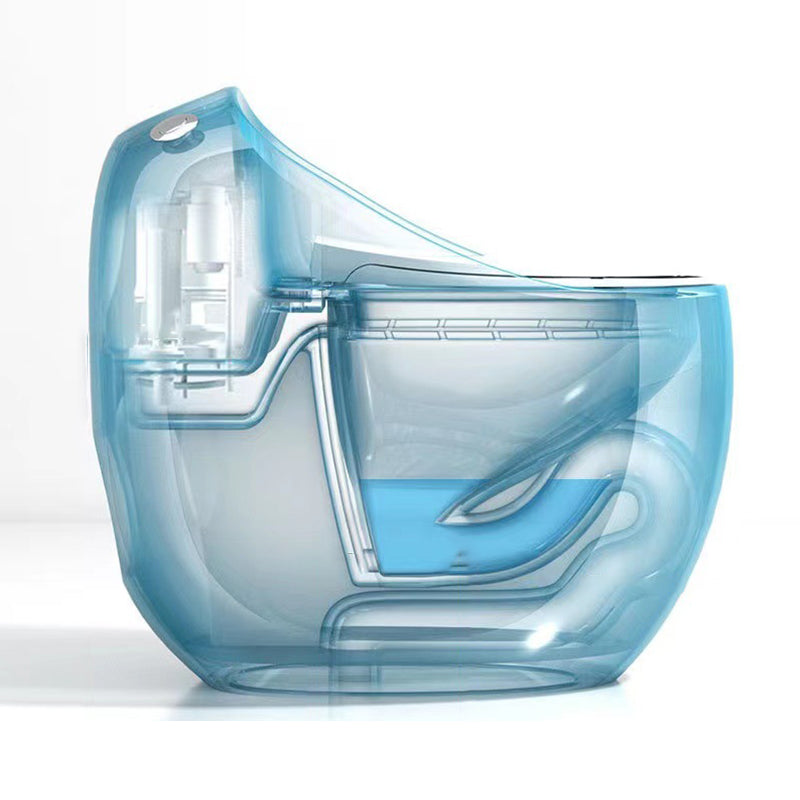 Modern Skirted One Piece Toilet Floor Mounted Flush Toilet with Toilet Seat