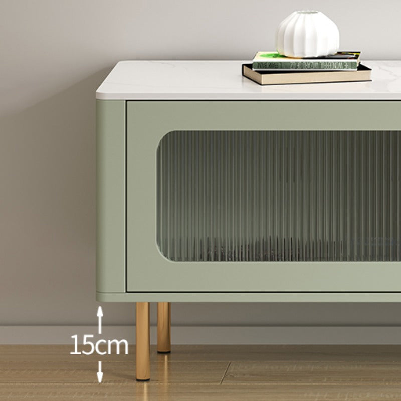 Glam Coffee Table 4 Legs Single Coffee Table with Storage Drawers