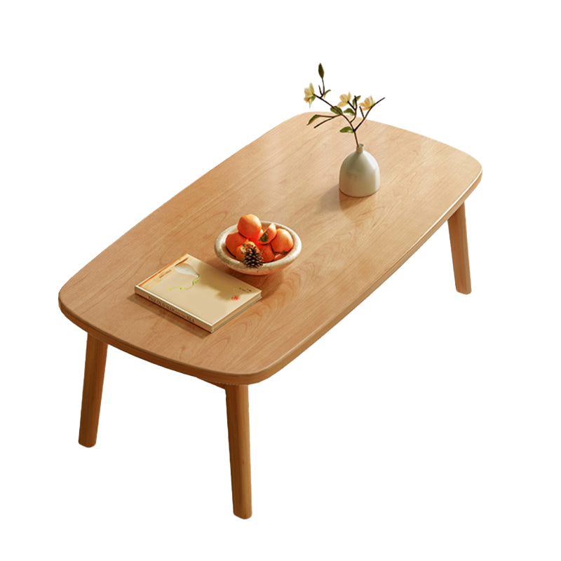 17"H Contemporary Coffee Table Solid Wood Single Cocktail Table