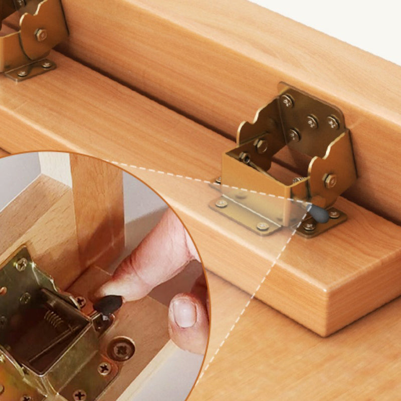 17"H Contemporary Coffee Table Solid Wood Single Cocktail Table