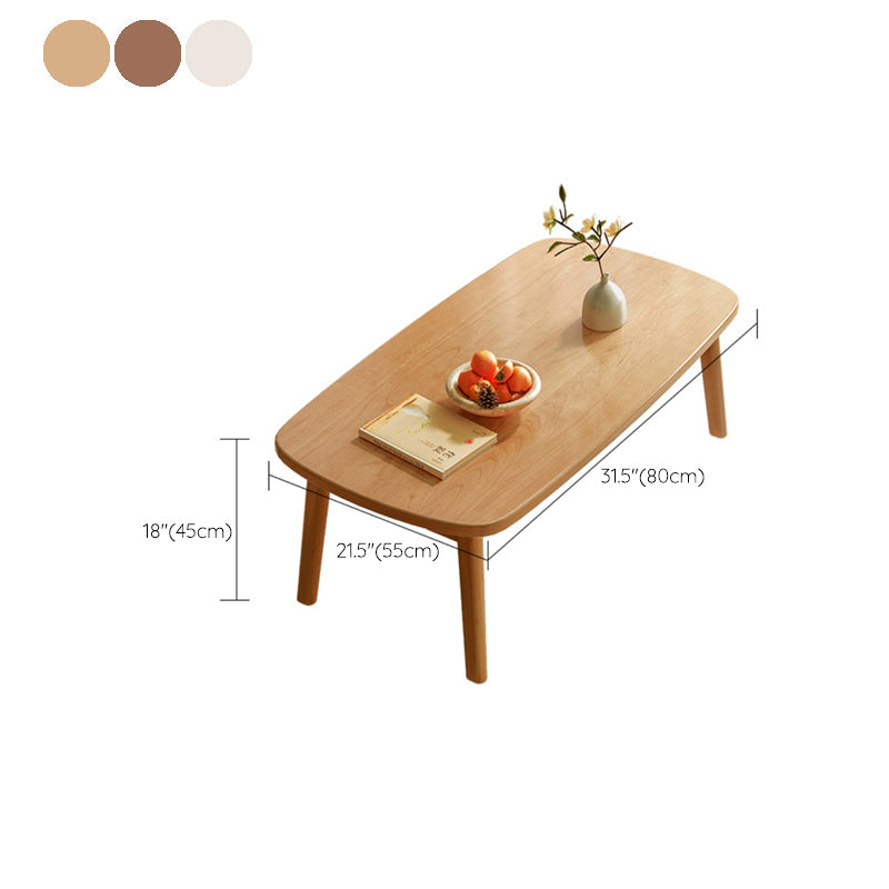 17"H Contemporary Coffee Table Solid Wood Single Cocktail Table