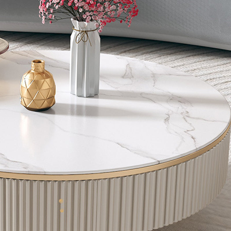 No Distressing Coffee Table Slate Pedestal Glam Coffee Table