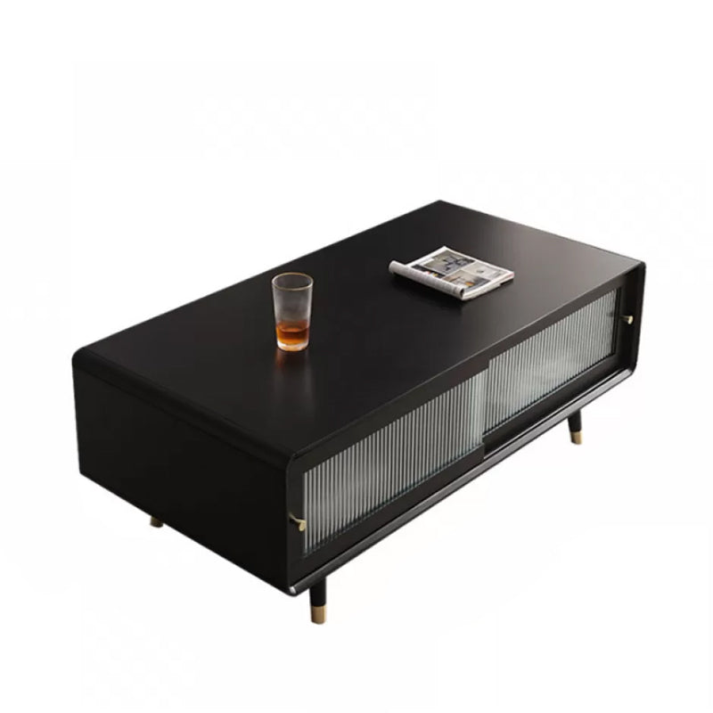 Solid Wood Rectangle Cocktail Table Modern No Distressing Single Coffee Table