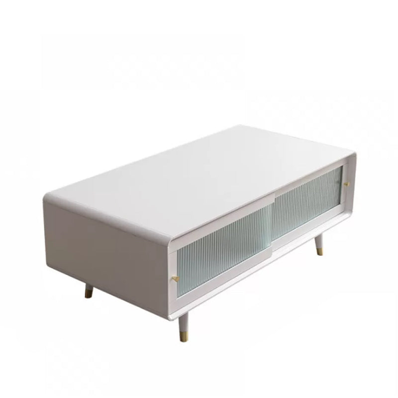 Solid Wood Rectangle Cocktail Table Modern No Distressing Single Coffee Table