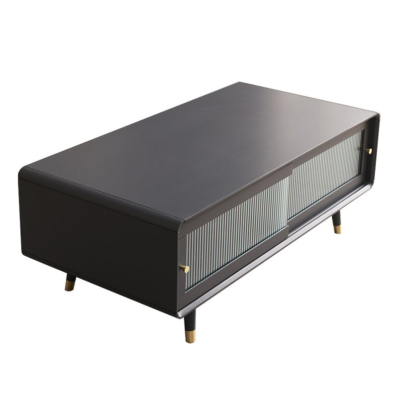 Solid Wood Rectangle Cocktail Table Modern No Distressing Single Coffee Table