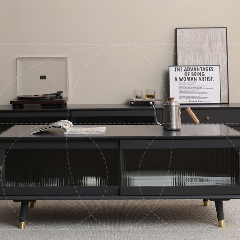 Solid Wood Rectangle Cocktail Table Modern No Distressing Single Coffee Table