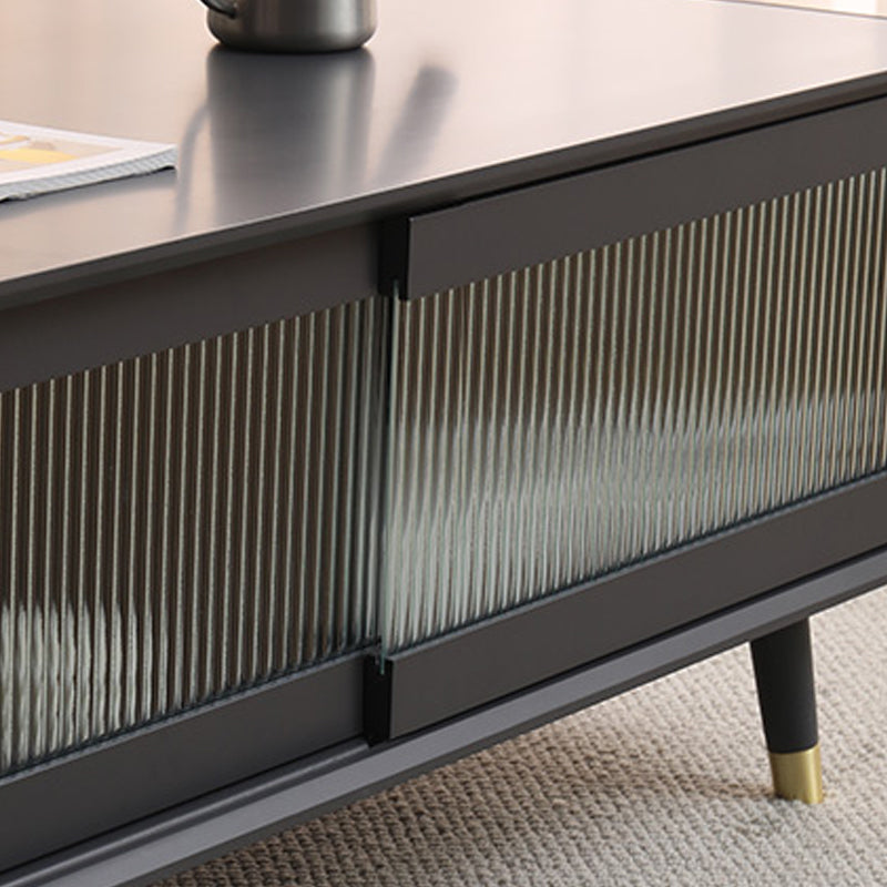 Solid Wood Rectangle Cocktail Table Modern No Distressing Single Coffee Table