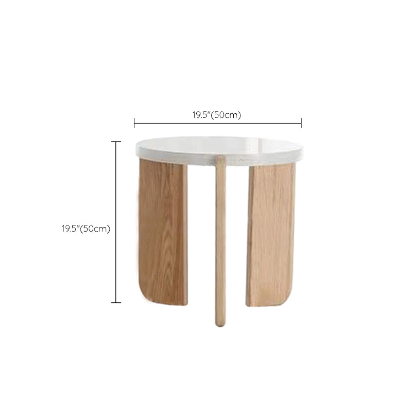 Contemporary Coffee Table 3 Legs Round Stone Coffee Cocktail Table
