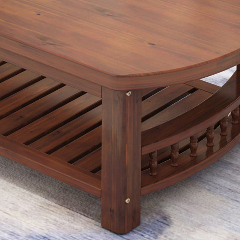 Contemporary Coffee Table Storage Solid Wood Coffee Cocktail Table
