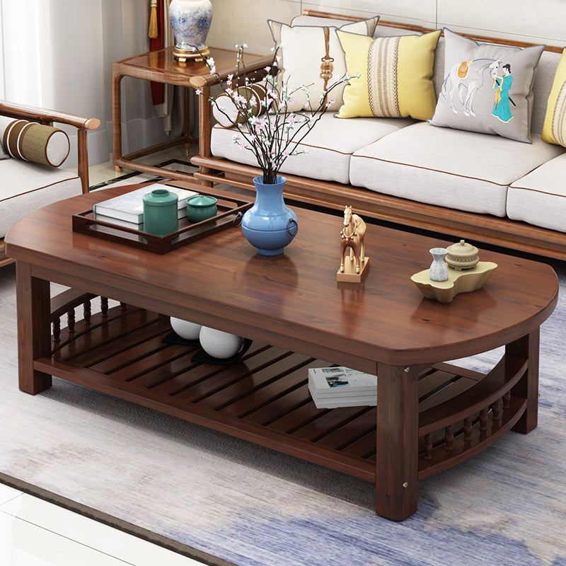20"H Contemporary Coffee Table Solid Wood Storage Coffee Cocktail Table