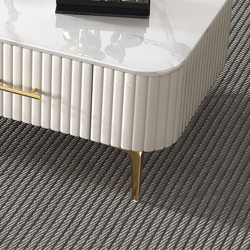 16"H Glam Coffee Table Rectangle 4 Legs Coffee Cocktail Table