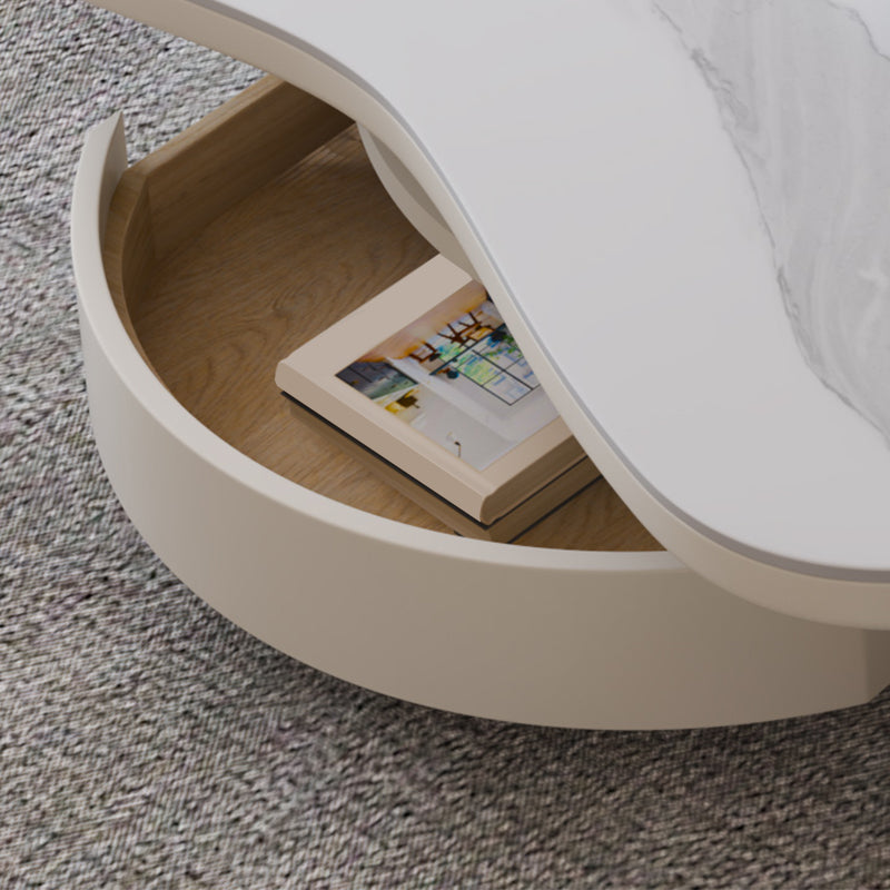 31" Wide Contemporary Coffee Table Pedestal Coffee Cocktail Table