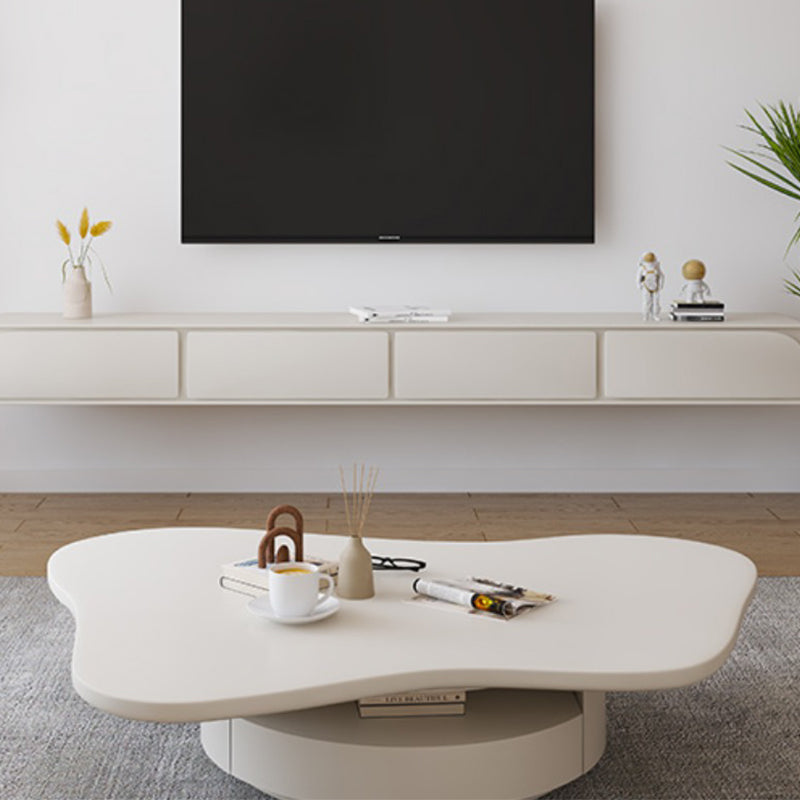 31" Wide Contemporary Coffee Table Pedestal Coffee Cocktail Table