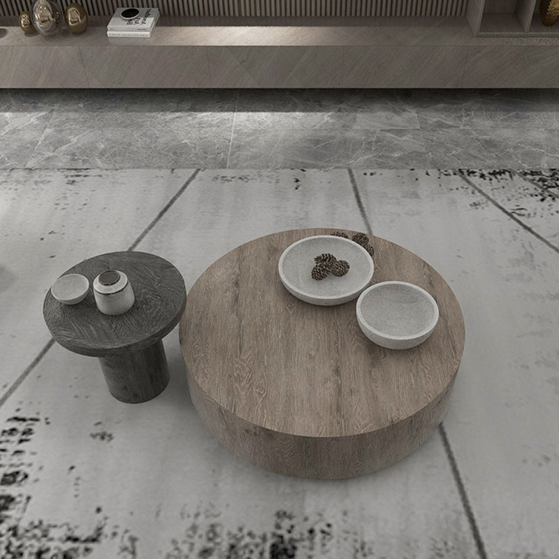 Contemporary Coffee Table Set Wooden Round Coffee Cocktail Table