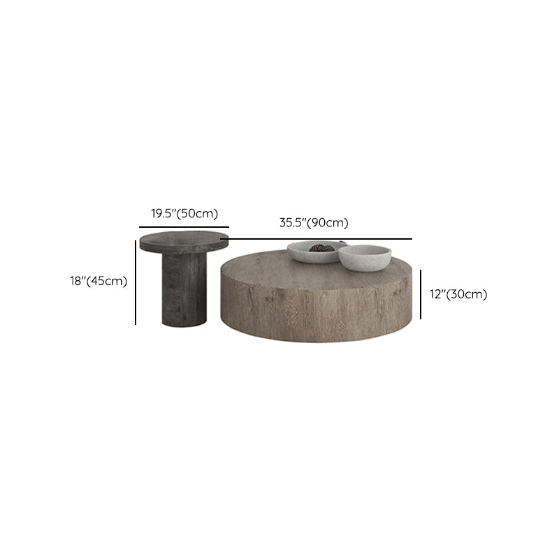 Contemporary Coffee Table Set Wooden Round Coffee Cocktail Table