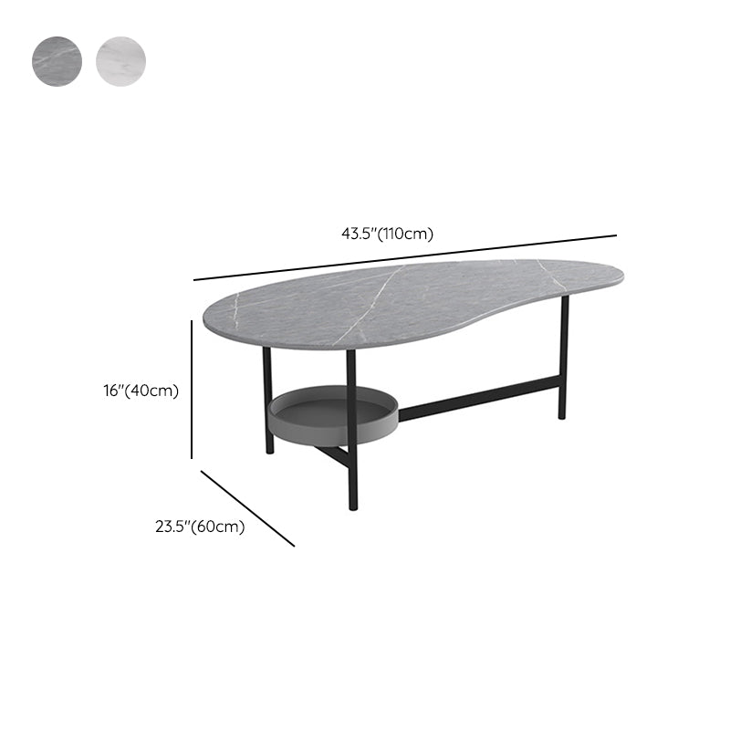 3 Legs Slate Coffee Table Free-Form Nesting Coffee Table Set