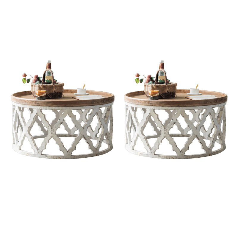 Wood and Metal Side End Snack Table Rustic Style Solid Wood End Table