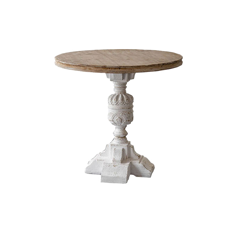 Wood and Metal Side End Snack Table Rustic Style Solid Wood End Table