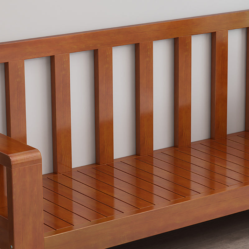 Modern Farmhouse Sofa in Solid Wood with Square Arms for Living Room