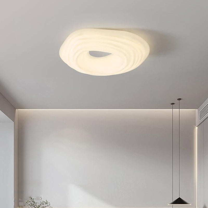 White Shaded Flush Mount Lighting Modernism LED Ceiling Light for Foyer