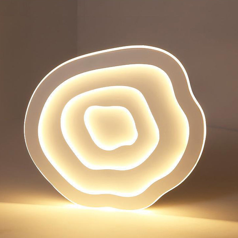Single Modern White Flush Mount Lighting LED Acrylic Ceiling Light for Bedroom