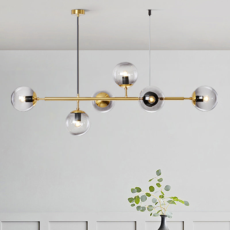 Nordic Style Hanging Lamp Ball Shape Shade Island Light Fixture for Bedroom
