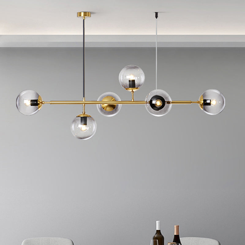 Nordic Style Hanging Lamp Ball Shape Shade Island Light Fixture for Bedroom
