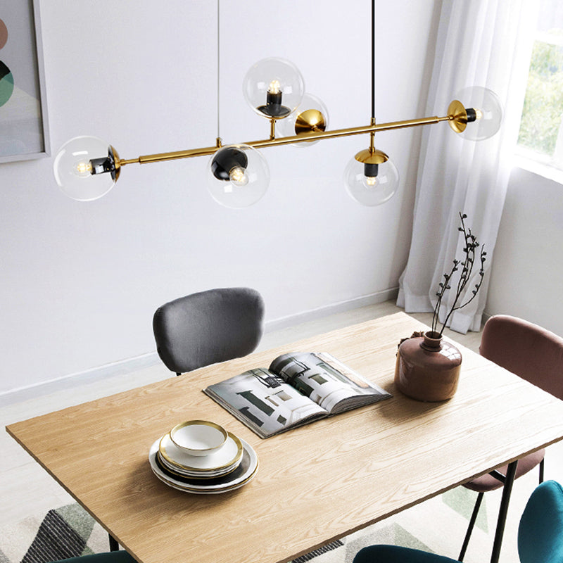 Nordic Style Hanging Lamp Ball Shape Shade Island Light Fixture for Bedroom