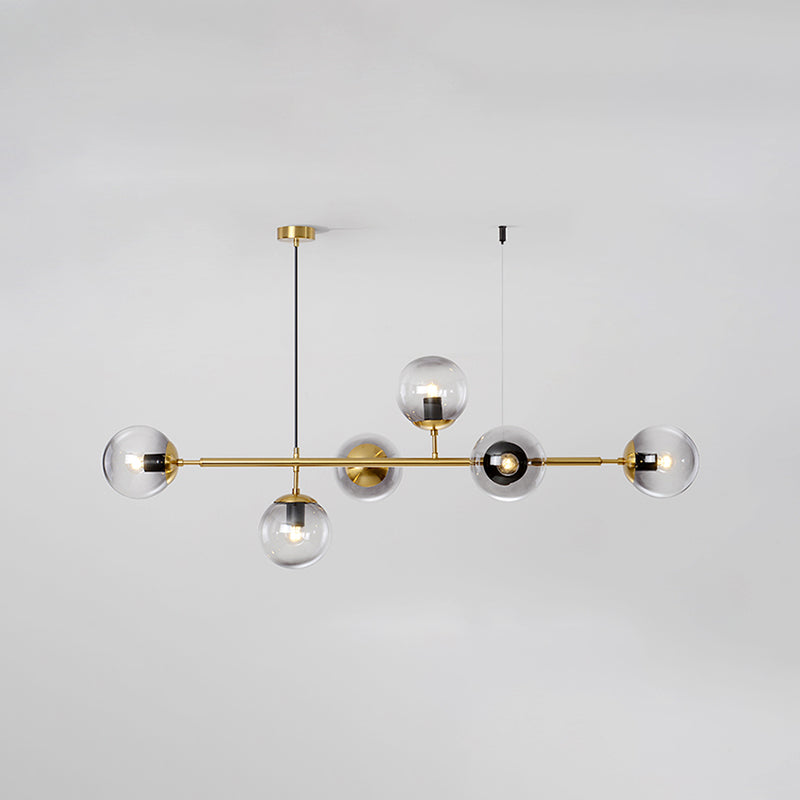Nordic Style Hanging Lamp Ball Shape Shade Island Light Fixture for Bedroom