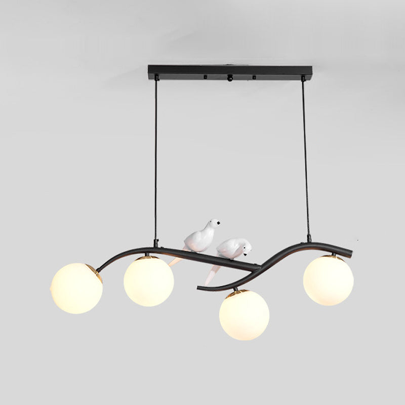 Contemporary Glass Island Lighting Fixture Creative Hanging Light for Dining Room